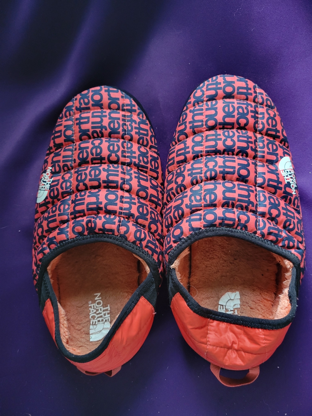 The North Face Insulated Slip-On Shoes - Orange-Red Navy